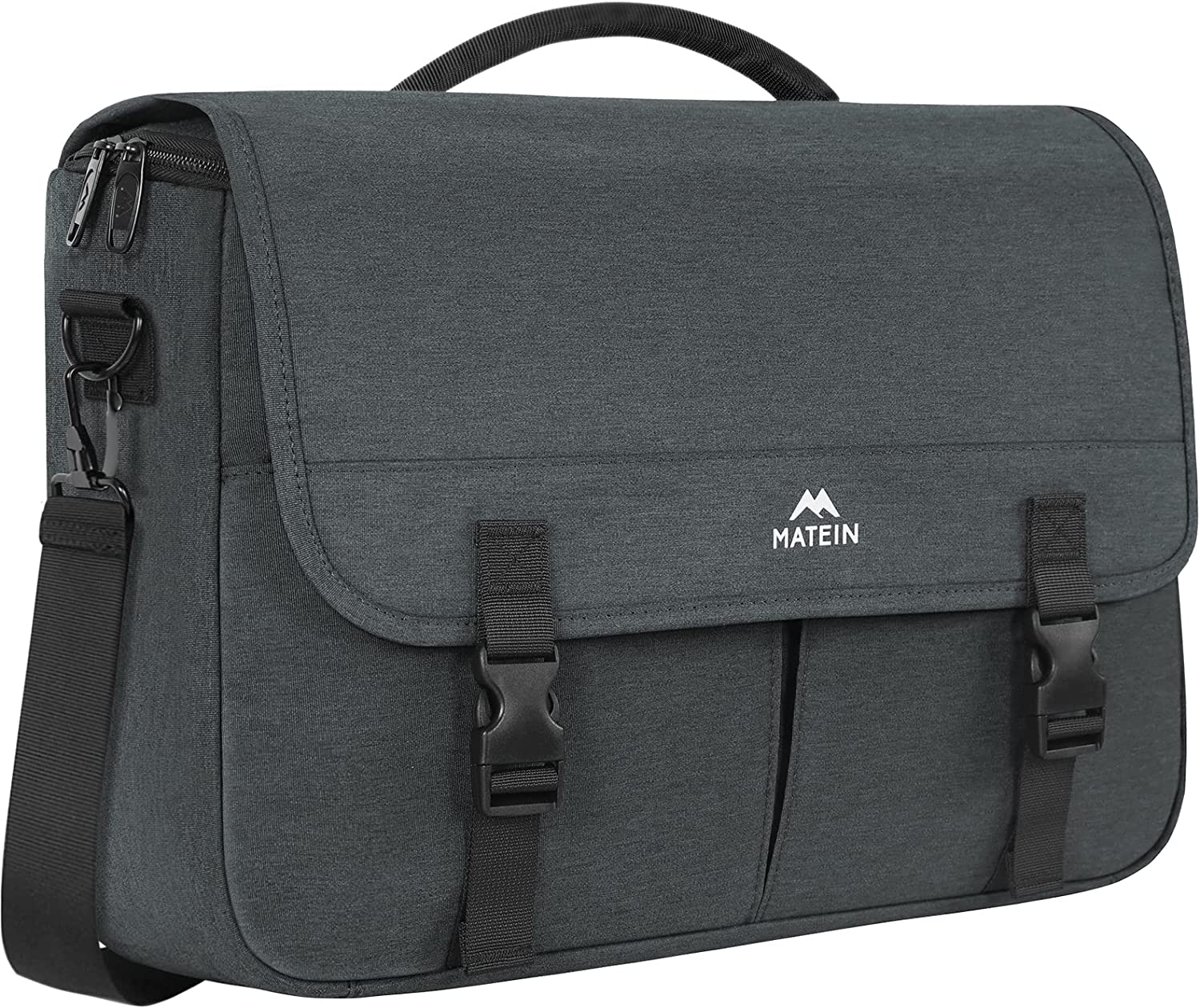230816045500272_1 Messenger Bag for Men, Women Briefcases Lightweight Men's Laptop Bag 15.6 inch Water Resistant Crossbody School Satchel Bags for Boys Computer Work Office Bag with Shoulder Strap, Black - Image 1